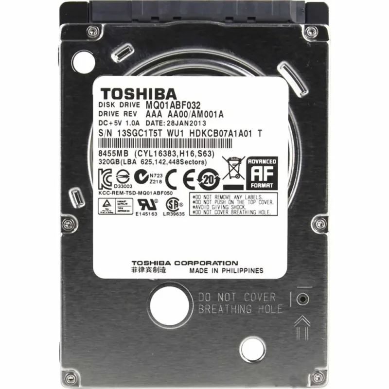 HDD2H01V - Toshiba 320GB 5400RPM SATA 1.5GB/s 8MB Cache 2.5-inch Hard Disk Drive