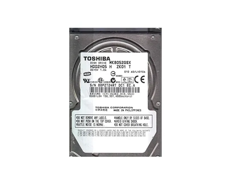 HDD2H05 - Toshiba 80GB 5400RPM SATA (SATA-II) 3GB/s 8MB Cache Super Slimline 9.5mm 2.5-Inch Notebook Hard Disk Drive