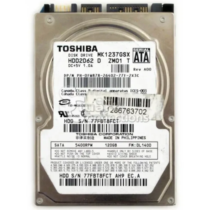 HDD2H12S - Toshiba 250GB 5400RPM SATA (SATA-II) 3GB/s 8MB Cache Super Slimline 9.5mm 2.5-Inch Notebook Hard Disk Drive