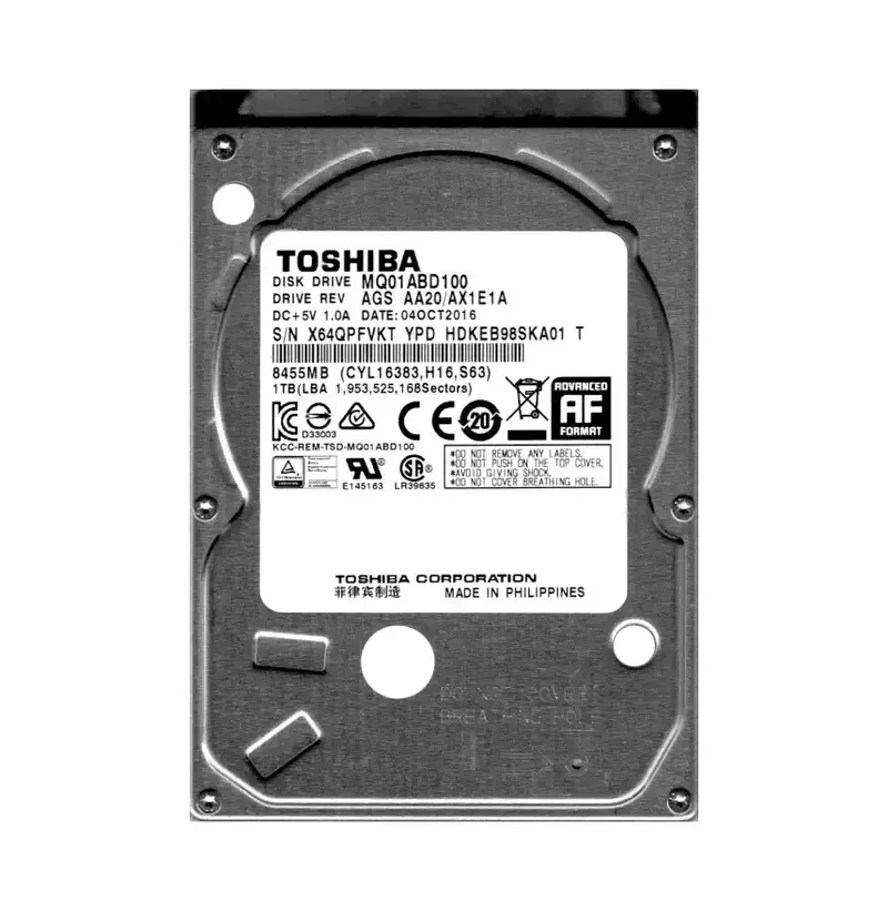 HDKEB98SKA01 - Toshiba 1TB 5400RPM SATA 3Gb/s 2.5-inch Hard Drive