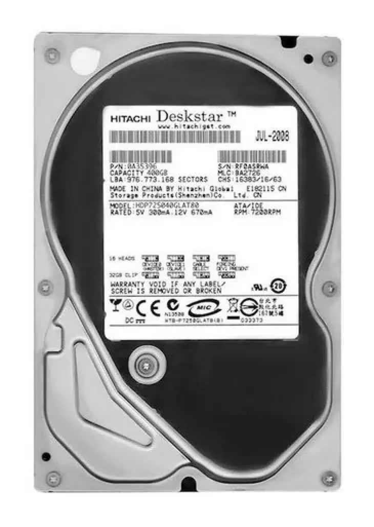 HDP725040GLA360 - Hitachi Deskstar P7K500 400GB 7200RPM SATA 3Gb/s 16MB Cache 3.5-inch Hard Drive
