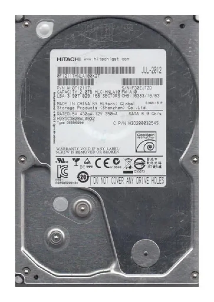 HDS5C3020ALA632 - Hitachi Deskstar 5K3000 2TB 5400RPM SATA 6Gb/s 32MB Cache 3.5-inch Hard Drive
