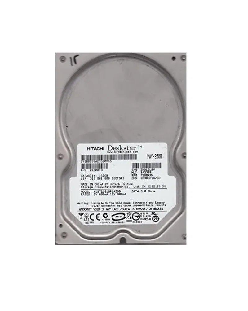 HDS721612PLA380 - Hitachi Deskstar 7K160 120GB 7200RPM SATA 3Gb/s 8MB Cache 3.5-inch Hard Drive
