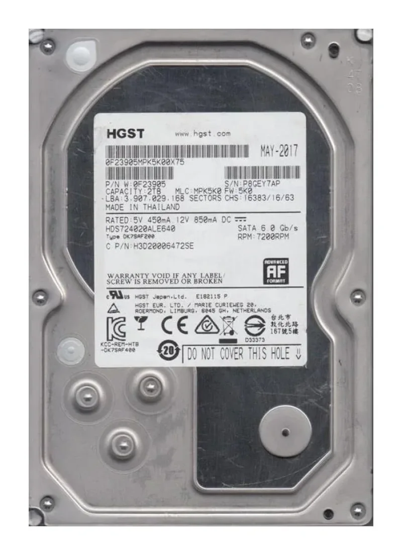 HDS722540VLSA80 - Hitachi Deskstar 7K250 40GB 7200RPM SATA 1.5GB/s 8MB Cache 3.5-inch Hard Disk Drive