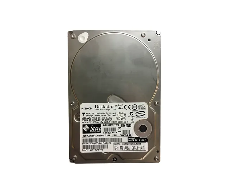 HDS7225SBSUN250G - Sun 250GB 7200RPM SATA 3Gb/s 3.5-inch Hard Drive