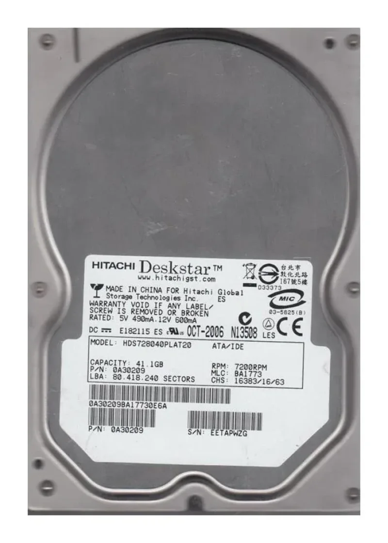 HDS724040KLSAQ8 - Hitachi Deskstar 7K400 400GB 7200RPM SATA 1.5Gb/s 8MB Cache 3.5-inch Hard Drive