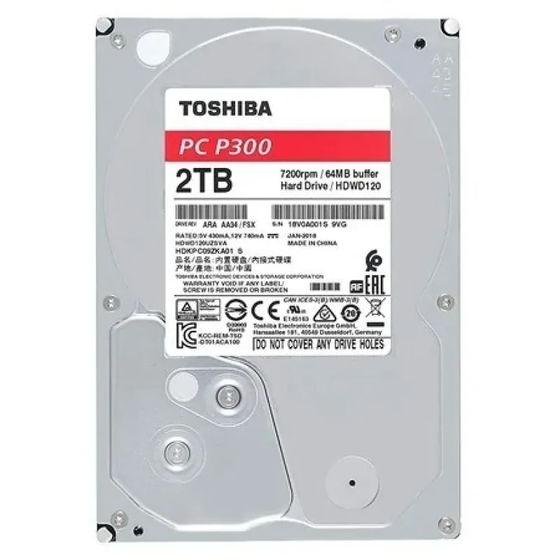 HDWA120EZSTA - Toshiba E300 2TB 5700RPM SATA 6GB/s 64MB Cache 3.5-inch Hard Disk Drive