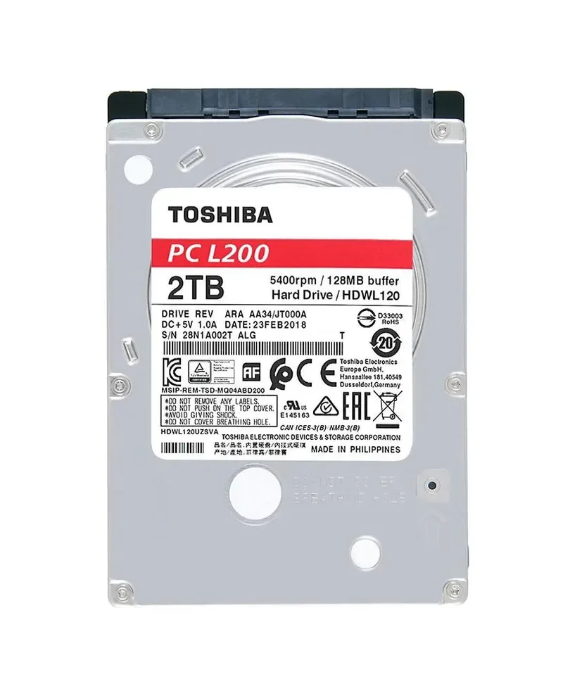 HDWL120EZSTA - Toshiba L200 2TB SATA 6Gb/s 5400RPM 128MB Cache 2.5-inch Hard Drive