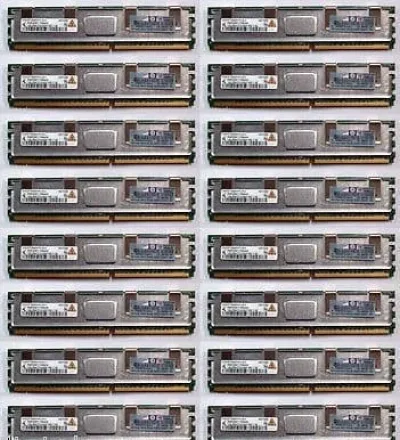 HF015 - Dell 16GB Kit (16 x 1GB) DDR2-667MHz PC2-5300 ECC Registered CL5 240-Pin DIMM Single Rank Memory