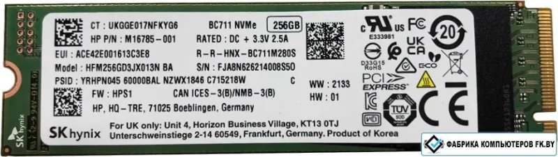 Hynix HFM128GD3JX013N BC711 128GB PCI Express 3.0 x4 NVMe M.2 2280 Client Solid State Drive. In Stock