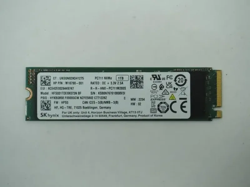 Hynix HFS001TDE9X073N PC711 1TB PCI Express 3.0 x4 NVMe M.2 2280 Client Solid State Drive. In Stock