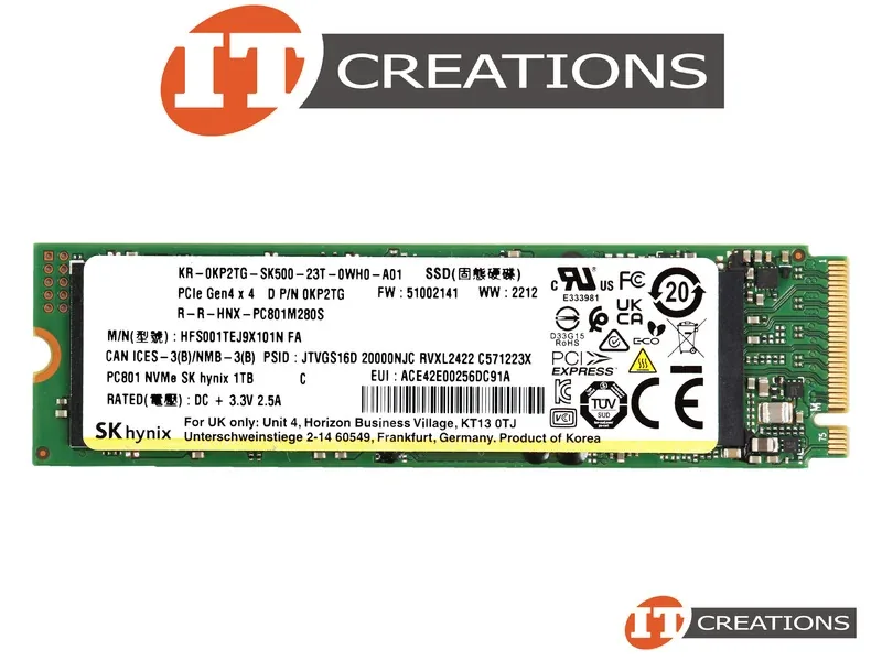 Hynix HFS001TEJ9X101N PC801 1TB PCI Express 4.0 x4 NVMe M.2 2280 Client Solid State Drive. In Stock