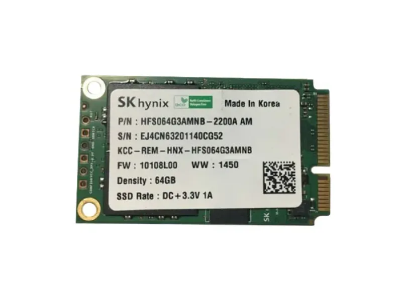 HFS064G3AMNB-2200A - Hynix SH920 64GB Multi-Level Cell (MLC) SATA 6Gb/s mSATA Solid State Drive