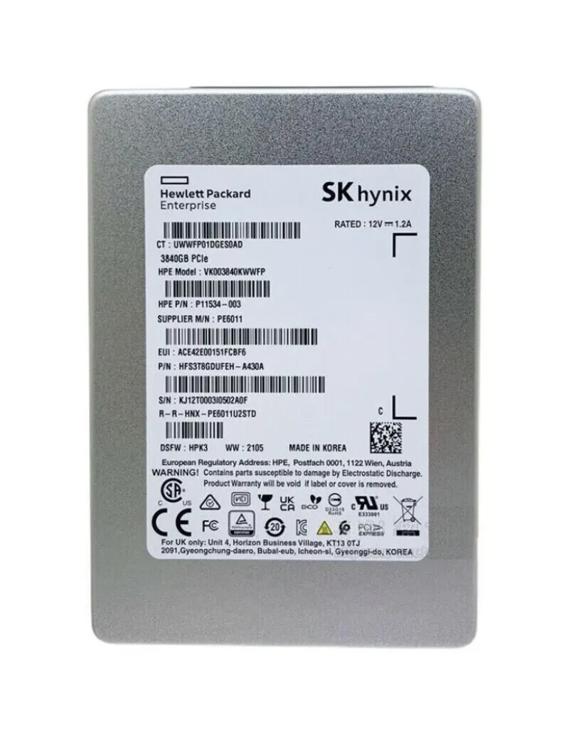 Hynix HFS3T2GDUFEH-A430A PE6031 3.2TB PCI Express 3.0 x4 NVMe Mixed Use U.2 7mm 2.5-Inch Enterprise Solid State Drive. In Stock