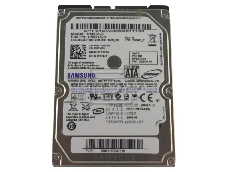 HM250HJ - Samsung 250GB 7200RPM SATA 3Gb/s 2.5-inch Laptop Hard Drive for Latitude E6410