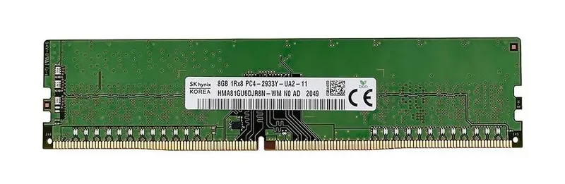 HMA81GU6DJR8N-WM - Hynix 8GB DDR4-2933MHz/PC4-23400 Non-ECC Unbuffered CL21 288-Pin UDIMM 1.2V Single Rank Memory Module