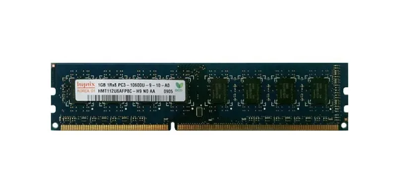 HMT112U6AFP8C-H9N0-AA - Hynix 1GB PC3-10600 DDR3-1333MHz non-ECC Unbuffered CL9 UDIMM Single-Rank Memory Module