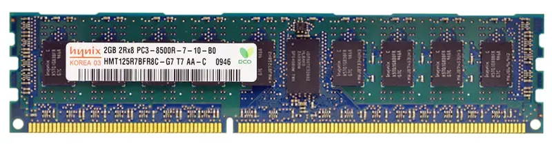 HMT125R7BFR8C-G7T7-AA-C - Hynix 2GB PC3-8500 DDR3-1066MHz ECC Registered CL7 RDIMM Dual-Rank Memory Module