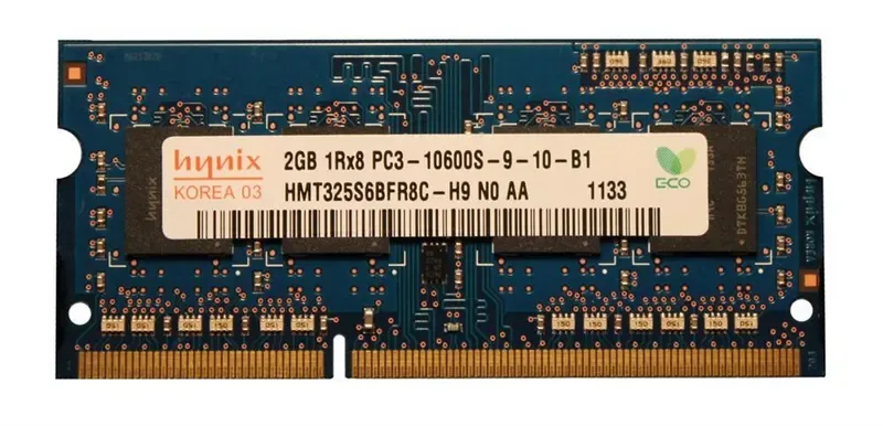 HMT125S6TFR8C-H9N0-AA - Hynix 2GB PC3-10600 DDR3-1333MHz non-ECC Unbuffered CL9 SoDIMM Dual-Rank Memory Module
