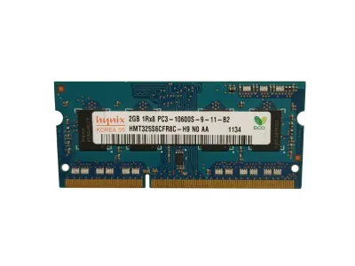HMT325S6CFR8C-H9N0 - Hynix 2GB DDR3-1333MHz PC3-10600 non-ECC Unbuffered CL9 204-Pin SoDimm Single Rank Memory Module
