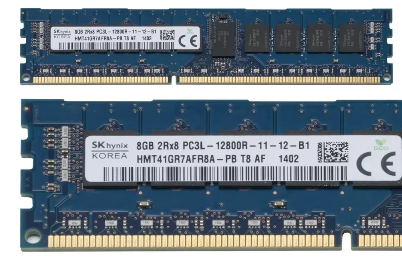 HMT82GV7MMR4C-PB - Hynix 16GB DDR3-1600MHz PC3-12800 ECC Registered CL11 240-Pin DIMM Very Low Profile (VLP) Dual Rank Memory Module