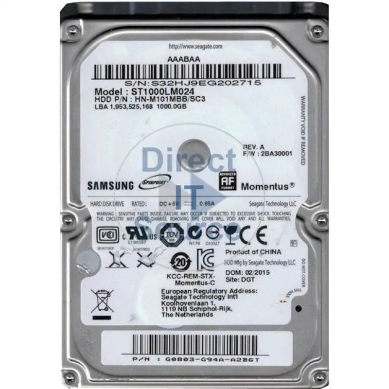 Samsung HN-M101MBB/SCC Spinpoint M8 1TB 5400RPM SATA 3Gb/s 8MB Cache 2.5-inch Hard Drive