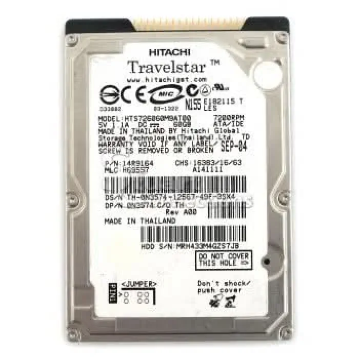 HTC426020G7AT00 - Hitachi Travelstar C4K60 20GB 4200RPM ATA-100 2MB Cache 1.8-inch Hard Disk Drive