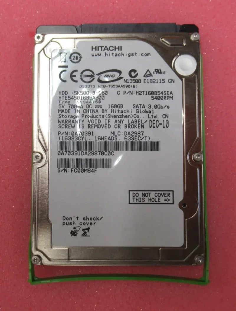 HTE542516K9A300 - Hitachi Travelstar E5K250 160GB 5400RPM SATA 3Gb/s 8MB Cache 2.5-inch Hard Drive