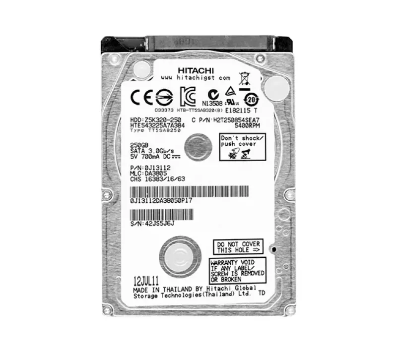 HTE543225A7A384 - Hitachi Travelstar Z5K320 250GB 5400RPM SATA 3Gb/s 8MB Cache 2.5-inch Hard Drive