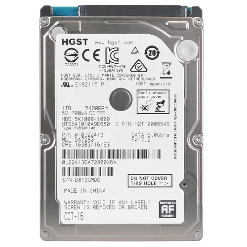 HTS541075A9E680 - Hitachi Travelstar 5K1000 750GB 5400RPM SATA 6GB/s 8MB Cache 2.5-inch Hard Disk Drive
