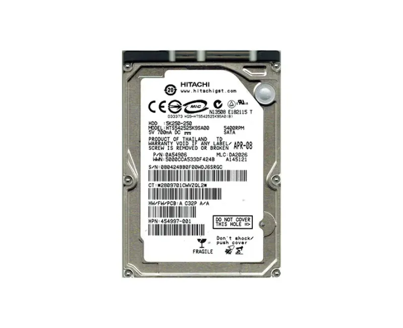 HTS542525K9SA00 - Hitachi TravelStar 5K250 250GB 5400RPM SATA 8MB Cache 7-Pin 2.5-inch Hard Drive