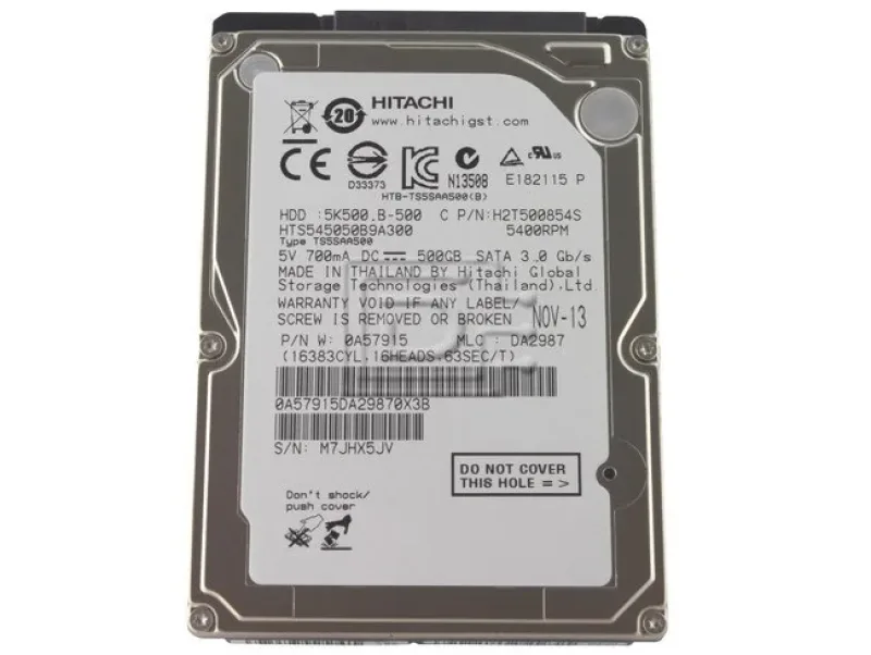 HTS545032B9A302 - Hitachi Travelstar 5K500.B 320GB 5400RPM SATA 3Gb/s 8MB Cache 2.5-inch Hard Drive