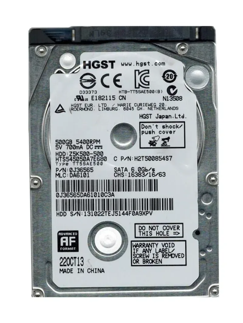 HTS545050A7E681 - Hitachi Travelstar Z5K500 500GB 5400RPM SATA 6Gb/s 8MB Cache (FDE) 2.5-inch Hard Drive
