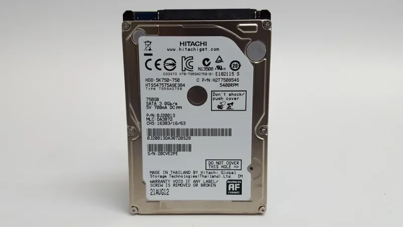 HTS547564A9E381 - Hitachi Travelstar 5K750 640GB 5400RPM SATA 3Gb/s 8MB Cache 2.5-inch Hard Drive