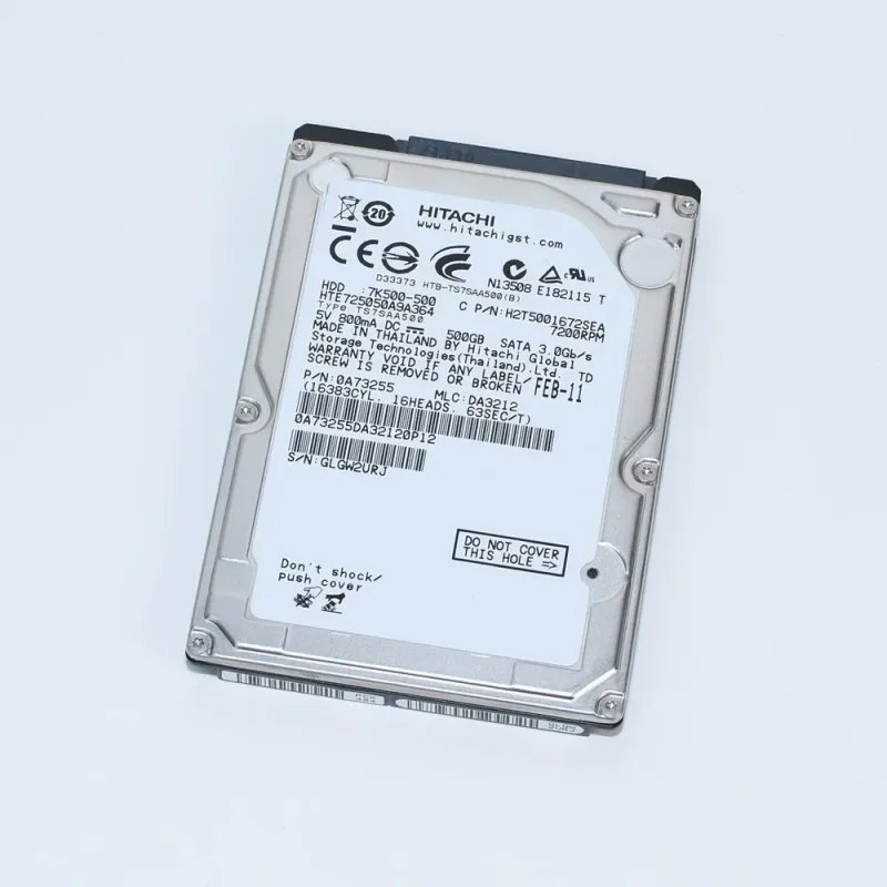 HTS725032A9A365 - Hitachi Travelstar 7K500 320GB 7200RPM SATA 3GB/s 16MB Cache 2.5-inch Hard Disk Drive