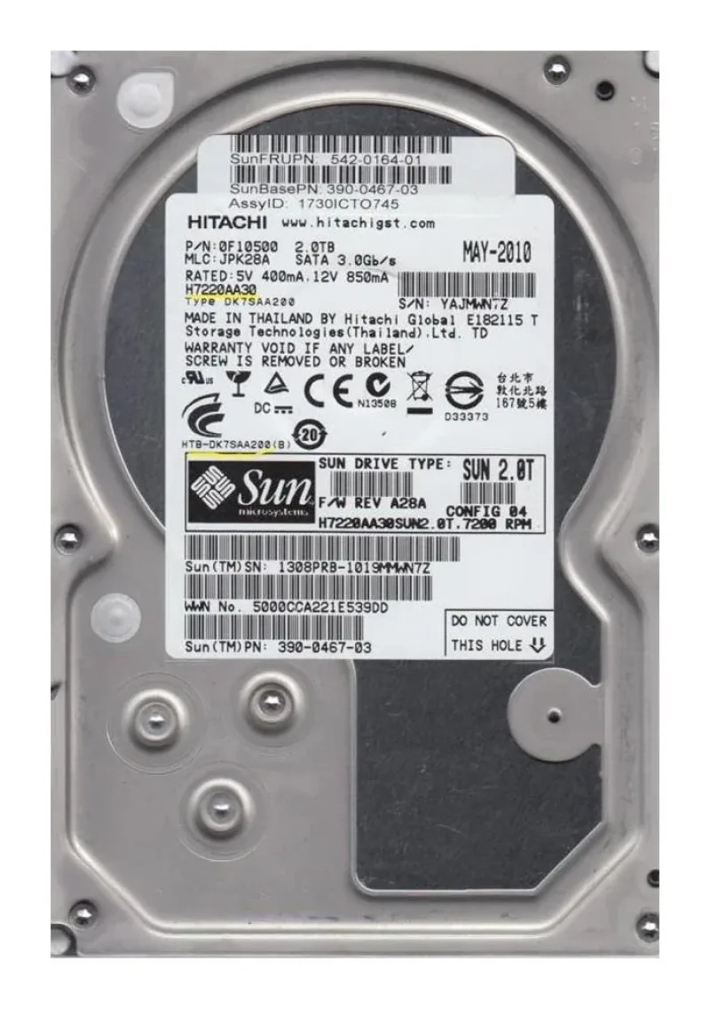 HUA722010CLA331 - Hitachi Ultrastar A7K2000 1TB 7200RPM SATA 3Gb/s 32MB Cache 3.5-inch Hard Drive