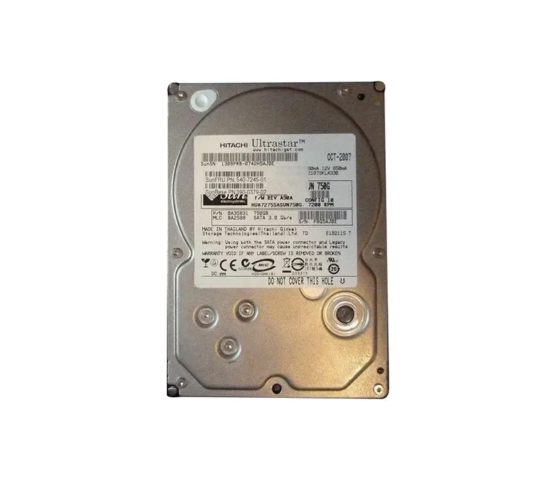 HUA7275SASUN750G - Sun 750GB 7200RPM SATA 3Gb/s 32MB Cache 3.5-inch Hard Drive