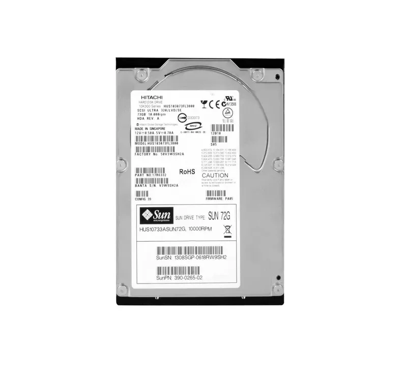 HUS10733ASUN72G - Sun 73GB 10000RPM Ultra-320 SCSI LVD Hot-Pluggable 80-Pin 3.5-inch Hard Drive