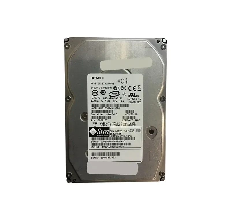 HUS1514SBSUN146G - Sun 146GB 15000RPM SAS 3GB/s Hot-Pluggable 8MB Cache 3.5-inch Hard Drive