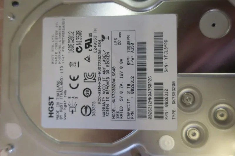 HUS723020ALS641 - Hitachi Ultrastar 7K3000 2TB 7200RPM SAS 6GB/s 64MB Cache 3.5-inch Hard Drive