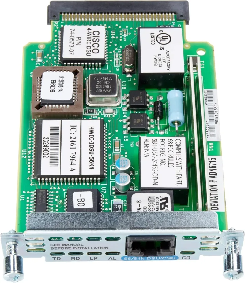 HWIC-1DSU-56K4-RF - Cisco 1-Port 4-Wire 56/64Kb/s CSU/DSU WAN Interface Card