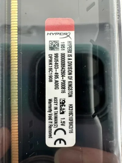 Kingston Technology HX318C10FBK2/16 16GB Kit (2 X 8GB) DDR3-1866MHz PC3-14900 non-ECC Unbuffered CL13 240-Pin DIMM 1.5V Memory