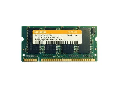 HYMD564M646A6-D44 - Hynix 512MB DDR-400MHz PC3200 non-ECC Unbuffered CL3 200-Pin SoDimm Memory Module