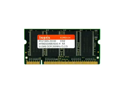 HYMD564M646A6-HAA - Hynix 512MB DDR-266MHz PC2100 non-ECC Unbuffered CL2.5 200-Pin SoDimm Memory Module