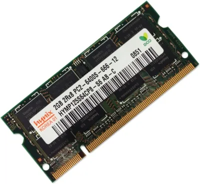 HYMP125S64CP8 - Hynix 2GB PC2-5300 DDR2-667MHz non-ECC Unbuffered CL5 200-Pin SoDimm Dual Rank Memory Module