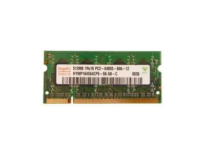 HYMP164S64CP6-S6 - Hynix 512MB DDR2-800MHz PC2-6400 non-ECC Unbuffered CL6-6-6 200-Pin SoDimm Memory Module
