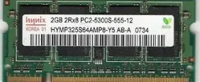 HYMP325S64AMP8-Y5 - Hynix 2GB DDR2-667MHz PC2-5300 non-ECC Unbuffered CL5 200-Pin SoDimm 1.8V Dual Rank Memory Module