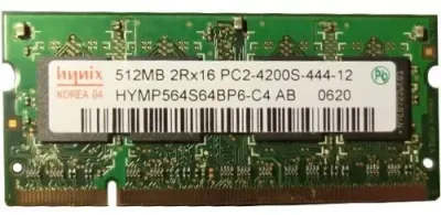 HYMP564S64BP6-C4 - Hynix 512MB DDR2-533MHz PC2-4200 non-ECC Unbuffered CL4 200-Pin SoDimm 1.8V Memory Module
