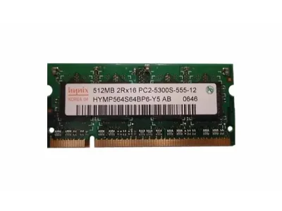 HYMP564S64BP6-Y5-AB - Hynix 512MB DDR2-667MHz PC2-5300 non-ECC Unbuffered CL5 200-Pin SoDimm Dual Rank Memory Module