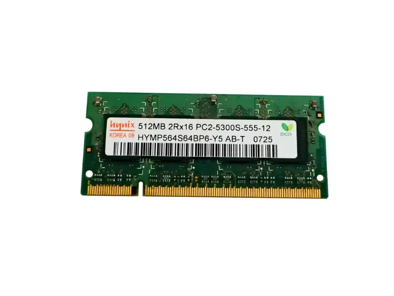 HYMP564S64BP6-Y5-AB-T - Hynix 512MB DDR2-667MHz PC2-5300 Non-ECC Unbuffered CL5 200-Pin SoDimm Memory Module
